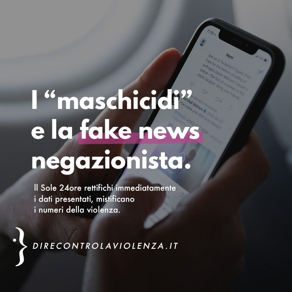 D.i.Re chiede a il Sole 24 ore di rettificare i dati relativi alla fake news sui "maschicidi"